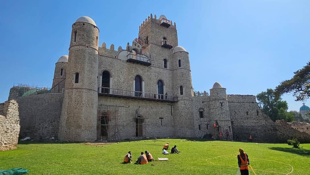 Fasil Ghebbi royal enclosure medieval castles in Gondar, the Camelot of Africa, Amhara Ethiopia